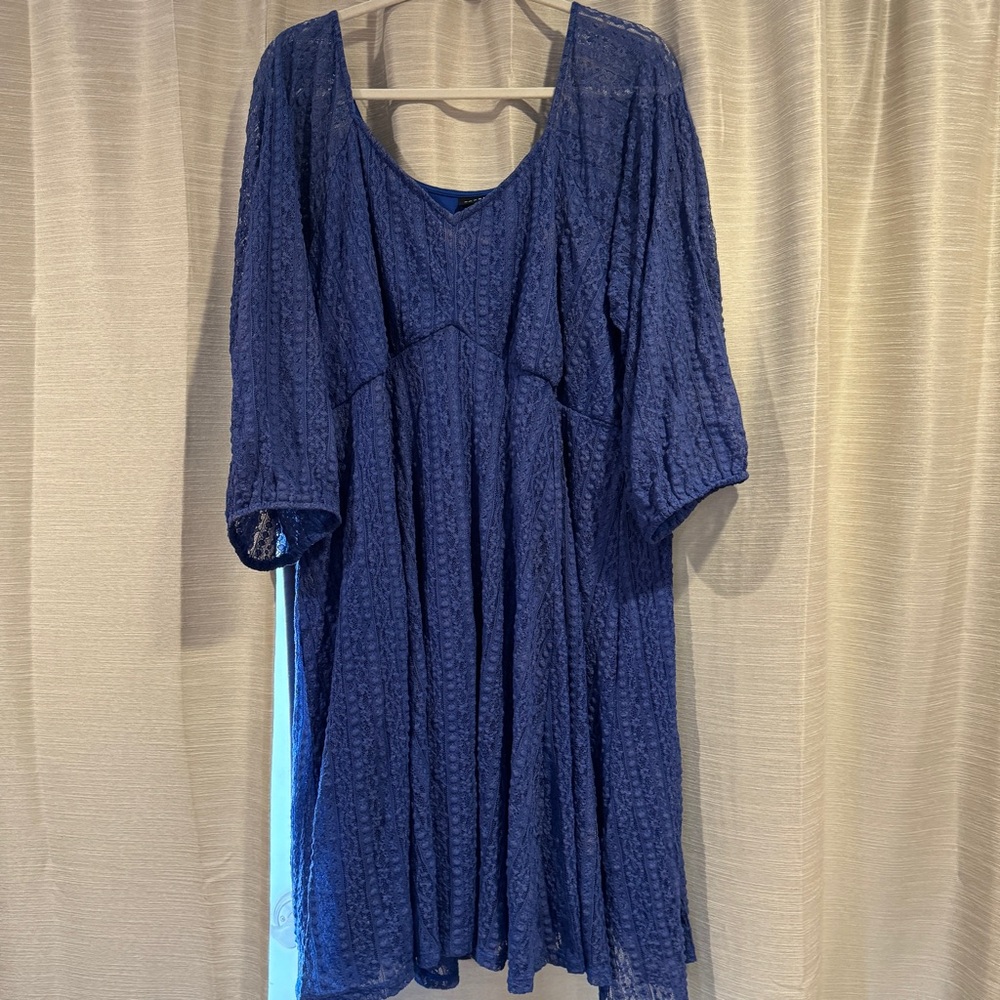 NEW WITH TAGS Torrid Blue Casual Sundress with Bishop Sleeves